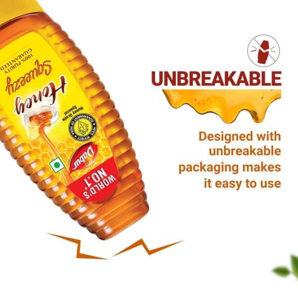 Dabur Honey Squeezy Pack 450g (225gx2, Pack of 2) - Image 3