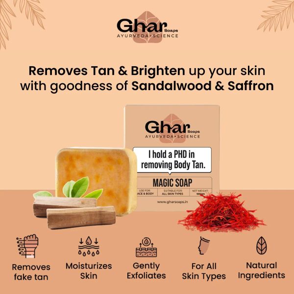 Ghar Soaps Sandalwood & Saffron Magic Soaps For Bath - Image 2