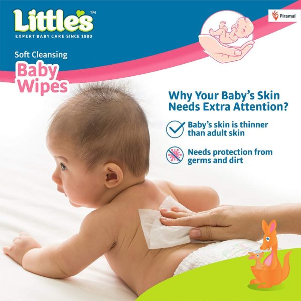 Little's Soft Cleansing Baby Wipes with Lid - Image 2