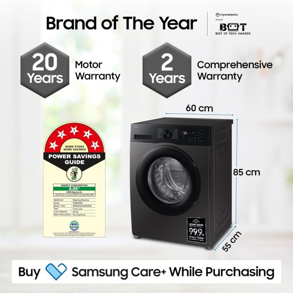 Samsung 9 kg, 5 star, AI EcoBubble, Super Speed & Wi-Fi - Image 2