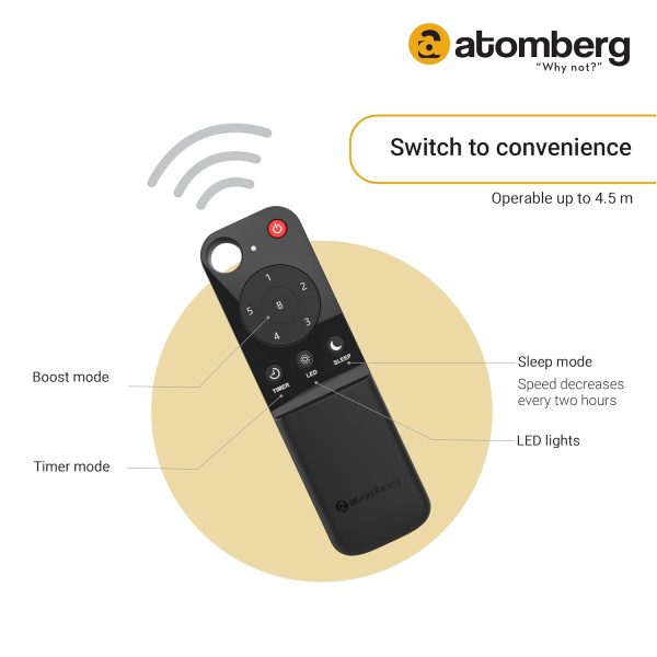 Atomberg Ameza 1200mm Timeless BLDC Ceiling Fan with Remote - Image 3