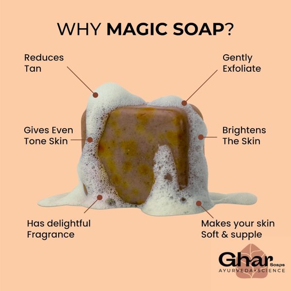 Ghar Soaps Sandalwood & Saffron Magic Soaps For Bath - Image 3