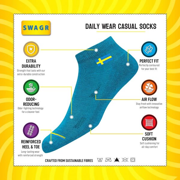 Fitness Mantra® 12 Pairs Sports Ankle Cotton Socks - Image 2