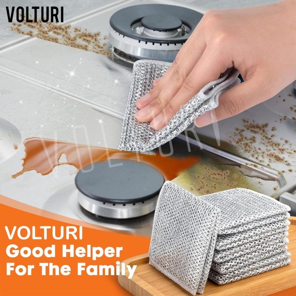 VOLTURI Non Scratch Wire Dish Cloth (Pack of 10) - Image 3